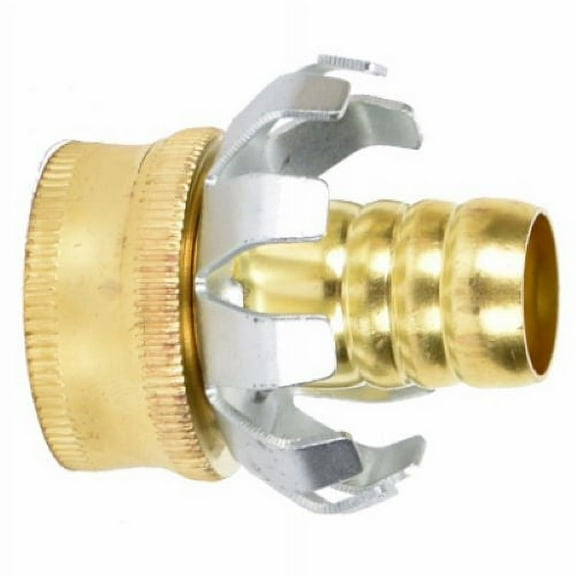 Zhejiang 50009 5/8" Brass Female Clincher Garden Hose End Repair Coupling - Quantity of 5