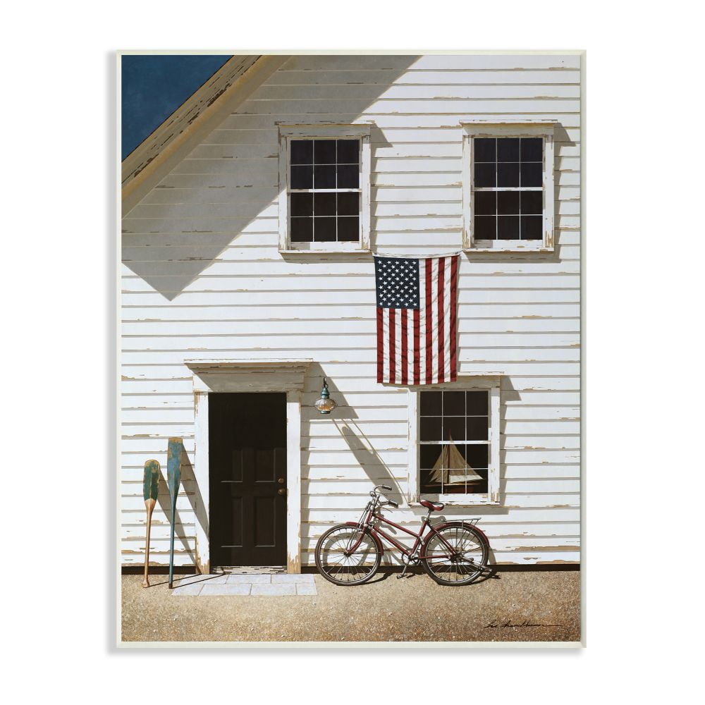 Zhen-Huan Lu Americana Cape House Front Vintage Realistic 15 in x 10 in Framed Painting Art Prints, by Stupell Home Décor