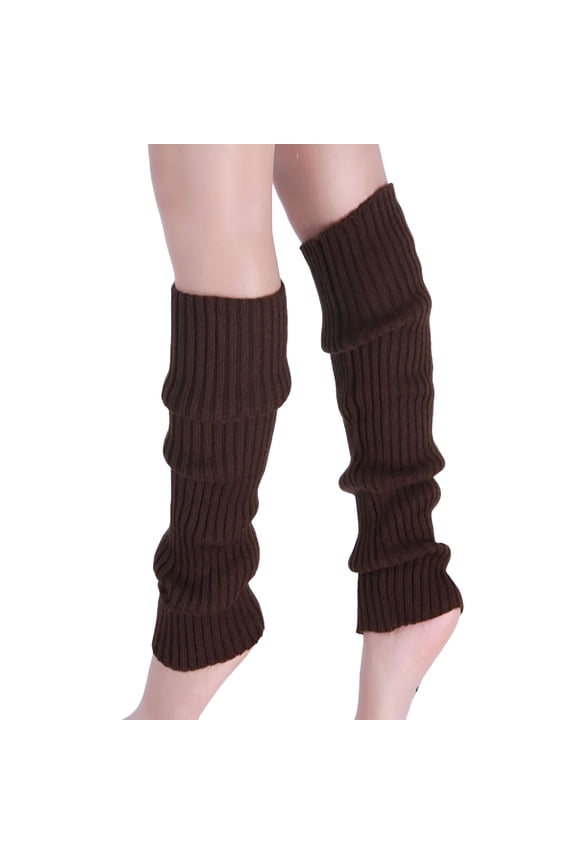 Brown Leg Warmers, Solid Color Warmer Knit Cuffs Leg Stockings CO Boot Socks Work, Weekend Leisure Leg Warmers