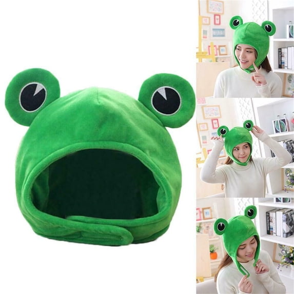 ZhenYing Green Frog Hat, Frog Adorable Dress Plush Hat Hat up -Frog Cartoon Tools & Home Improvement Work, Weekend Fashion Hats