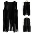 thumbnail image 1 of ZhenYing Long Sleeve Shirts for Women, Ethnic Vest Fringed Cardigan Top Tassels Sleeveless Lapel Casual Women Plus Size Coat Going Out Tops for Women, 1 of 5