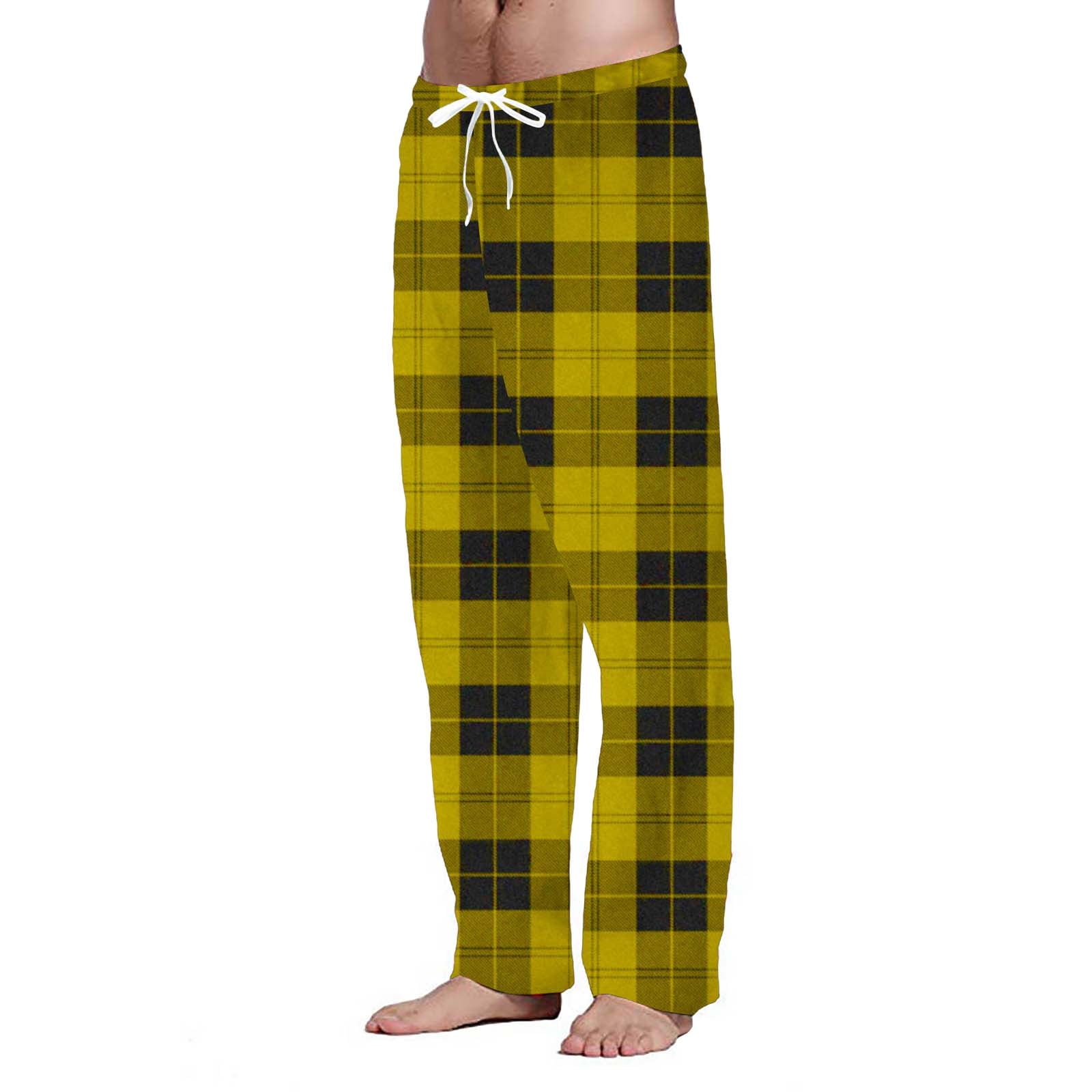 ZhenYing Mens Pajama Pants, Fashion Men's Casual Plaid Loose Sports