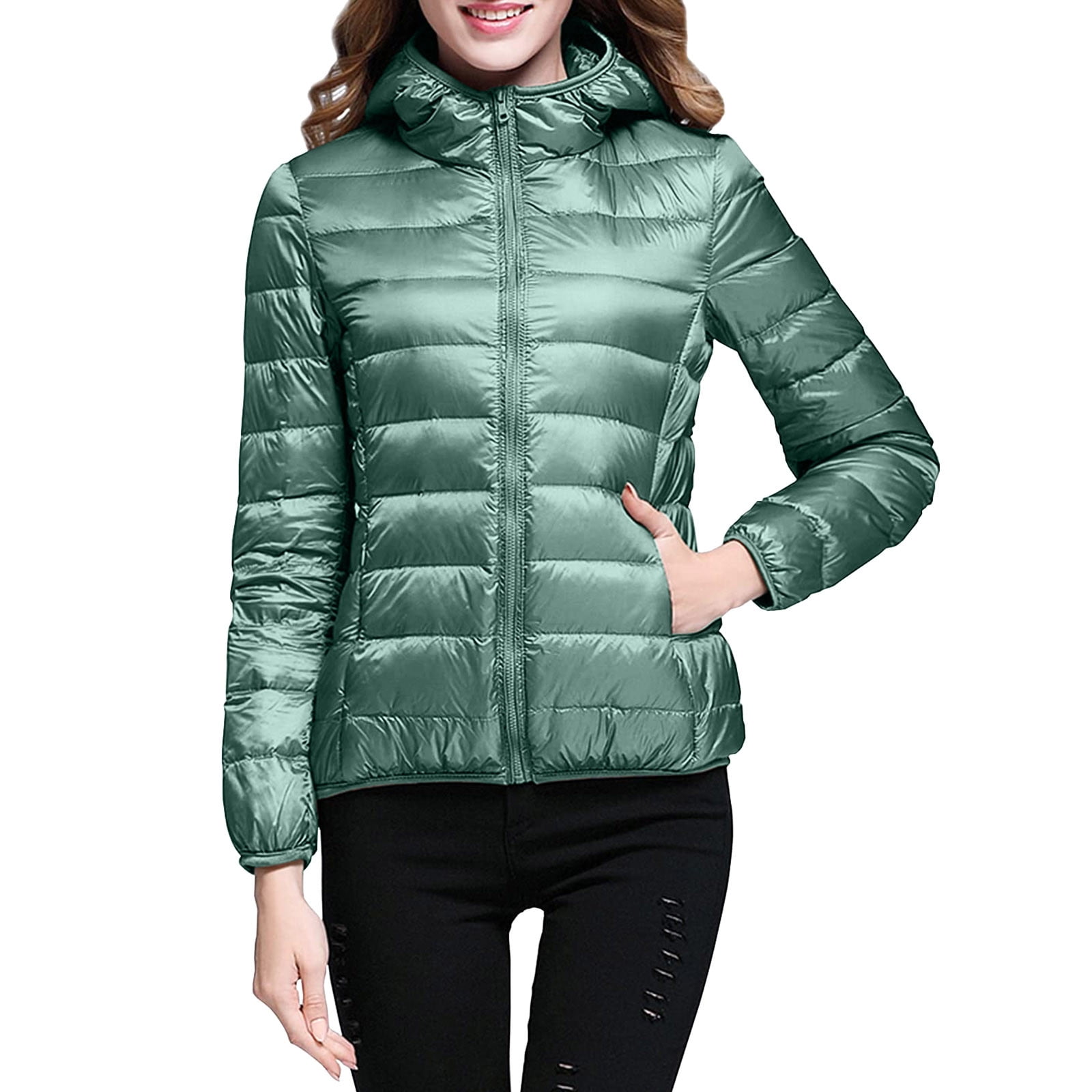 ZhenYing Puffer Jacket Womens, Women Warm Lightweight Jacket Hooded