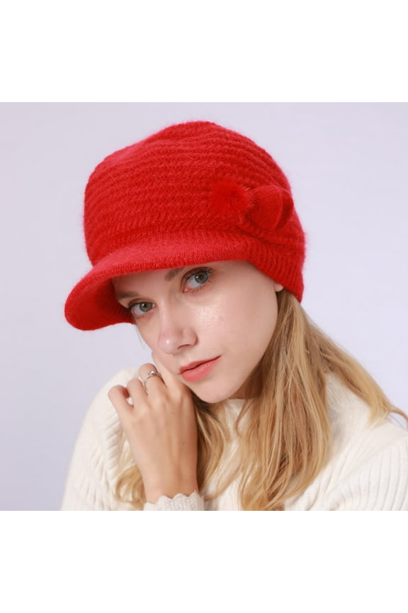 Red Slouchy Beanies for Women, Solid Color Winter Warm Knitted Plain Dyed Colorful Hat Letter Charm Custom Knit Hat For Women Work, Weekend Beret Winter Hats