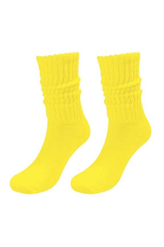 Yellow Men's Dress Socks, Solid Color Socks Solid Color Crew Socks Colorful Lightweight Cotton Athletic Socks Work, Weekend Leisure Men's Socks