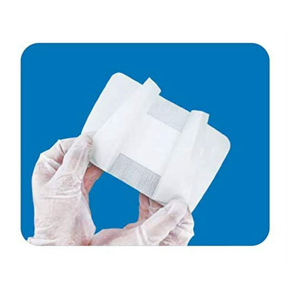 Zhende 4''x4'' Bordered Island Dressing, (4 cartons 200pcs), FDA Registered, Wound Dressing with Adhesive, Breathable Borders, Sterile, Highly Absorbent