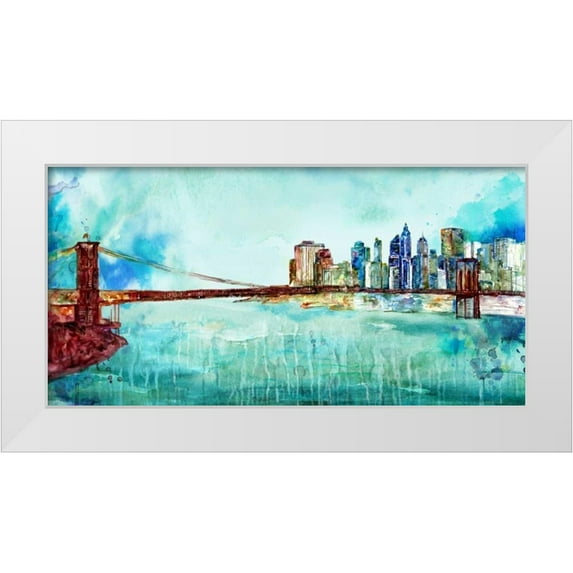 Zheng, James 24x14 White Modern Wood Framed Museum Art Print Titled - Painted City