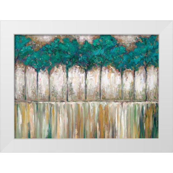 Zheng, James 32x24 White Modern Wood Framed Museum Art Print Titled - Tall Tree Horizon