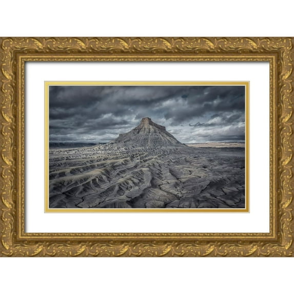 Zheng, Michael 14x10 Gold Ornate Wood Framed with Double Matting Museum Art Print Titled - Factory Butte