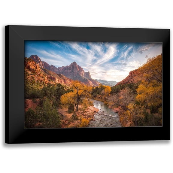 Zheng, Michael 24x17 Black Modern Framed Museum Art Print Titled - Watchman Sunset