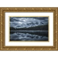 thumbnail image 1 of Zheng, Michael 24x17 Gold Ornate Wood Framed with Double Matting Museum Art Print Titled - Cold Mountains, 1 of 4