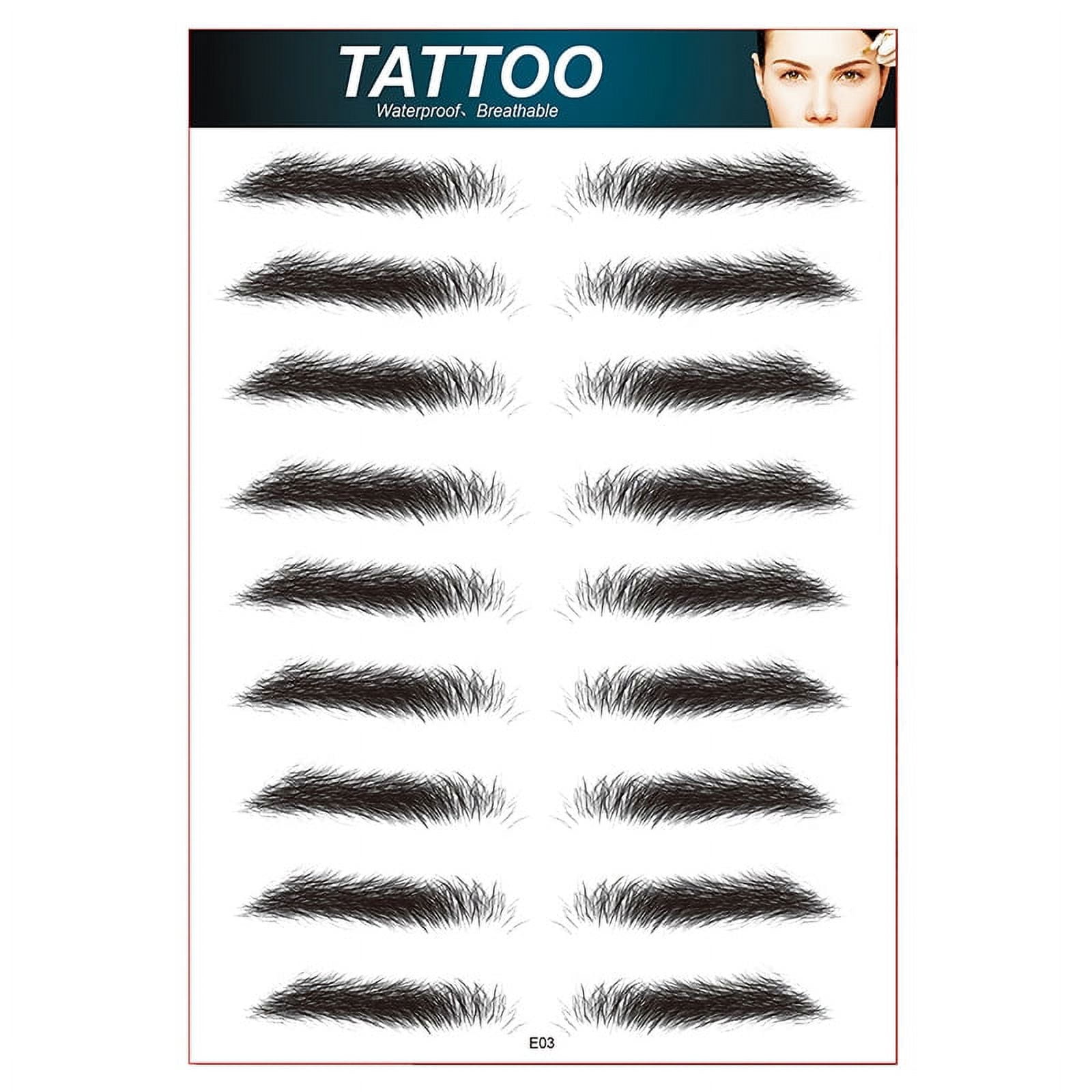 ZhengYuHao 10 Pairs Eyebrow Tattoo for Men Realistic Fake Eyebrows — free download