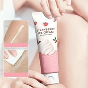Zhengcai Strawberry Ice Crea.m Gentle Depilatory Crea.m 60g Suitable For Both Men And Women Ideal For Underarms Legs And Arms Mild Depilatory Mous. Hair Removal for Soft Wax Beads for Face Eyebrow