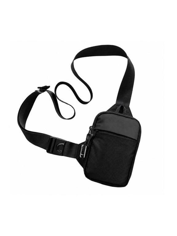 Waterproof Anti Theft Mini Crossbody Sling Bag EDC Small Chest Bag For Men Travel Running Workout (Black)