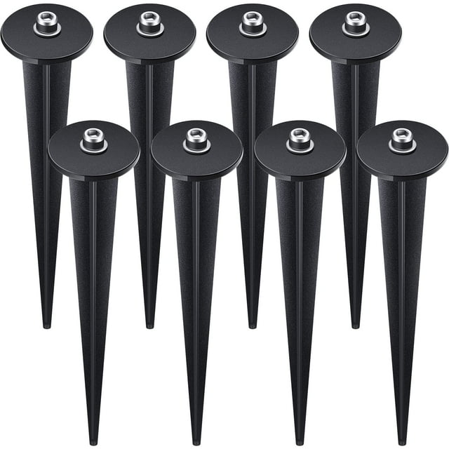 Zhengmy 8 Packs Threaded STF9 Spike Flood Light Ground Stake Metal