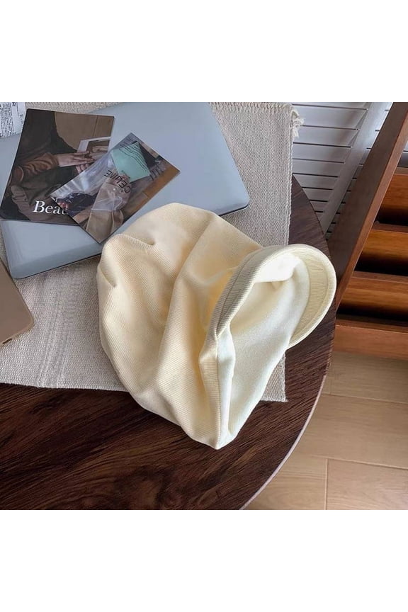 Autumn And Winter Japanese Style Solid Color Pile Up Hats For Children To Look Small And Fashionable With A Bare Face. Cold Hats With A Lazy Style And A Loose Hood