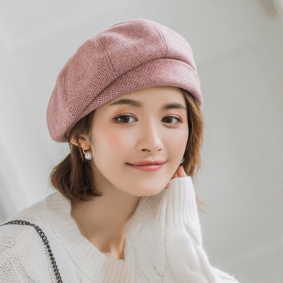Zhengsping Beret Women's Autumn And Winter Korean Edition Versatile Thousand Bird Plaid British Retro Japanese Spring Painter Hat Trend