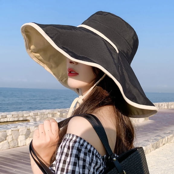 Zhengsping Big Brimmed Fisherman Hat For Women In Summer, Korean Version, Trendy Japanese Style, Versatile Mesh Red, Double-Sided Face Blocking, Sun Protection, UV Shading Hat
