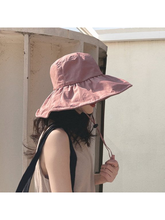 Black Rubber Sun Protection And Shading Hats For Women, Summer Face Protection And UV Protection Sun Hats, UV Fisherman Hats