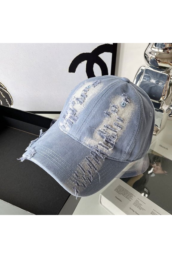 Perforated Gradient Personalized Duck Tongue Hat For Women Retro Versatile Show Face Small Baseball Hat For Men And Women Korean Version Couple Hat