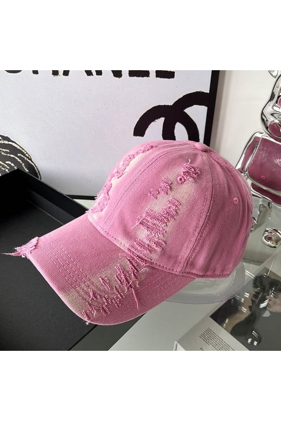 Perforated Gradient Personalized Duck Tongue Hat For Women Retro Versatile Show Face Small Baseball Hat For Men And Women Korean Version Couple Hat