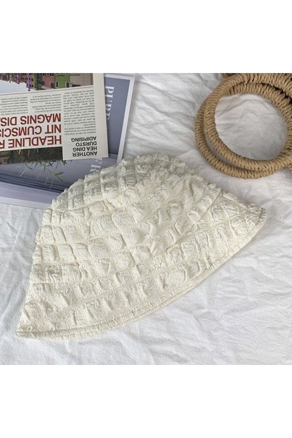 Zhao Lusi Fisherman Hat, Female Spring Folded Puff, Black And White, Summer Versatile, Big Head, Surrounding Face, Small Face, Plain Face Pot Hat