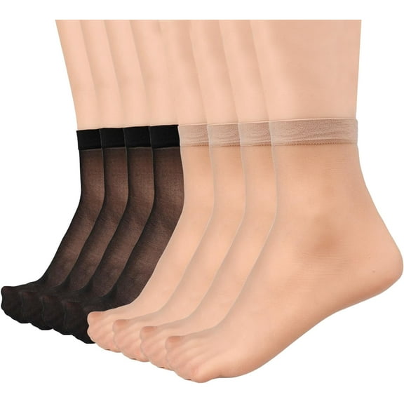 Zhengup 12 Pairs Womens Sheer Ankle Socks Nude Stocking Summer Ultra Thin Cool See Through Silk Socks for Women