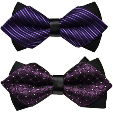 Zhengup 2pcs Mixed Design Classic Men’s Bow Tie Self Tie Bow Tie