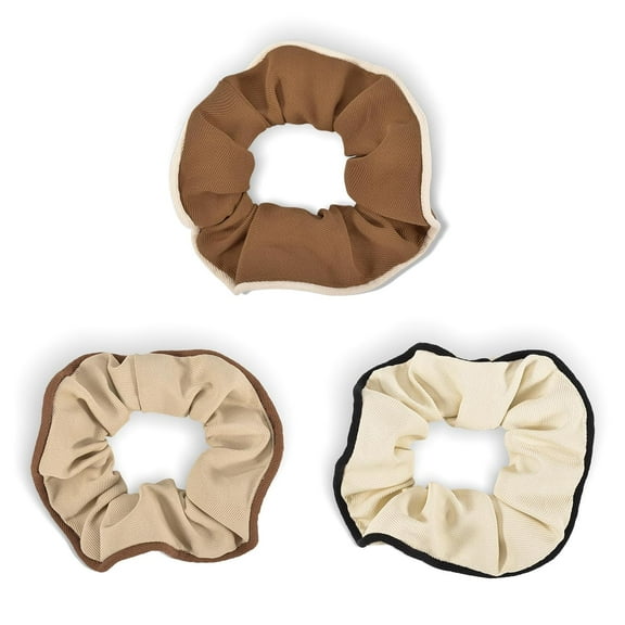 Zhengup 3-Piece Vintage Satin Elastic Hair Ties, Gentle Style Scrunchies Girls Ponytail Holders, Multicolor Fashion Rubber Bands Hair Accessories No Damage for Women