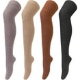 thumbnail image 1 of Zhengup 4 Pairs Thigh High Socks for Women Knit Long Over the Knee Socks Knee High Socks Gifts, 1 of 6