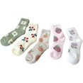 thumbnail image 1 of Zhengup 5 Pair Women Fuzzy Socks Cottagecore Thick Slipper Socks Cute Fluffy Long Socks Winter Warm Preppy Socks, 1 of 7