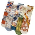 thumbnail image 1 of Zhengup 5 Pairs Women Floral Sheer Sock Elastic See Through Socks Summer Thin Mesh Lace Jacquard Socks Cottagecore Accessories, 1 of 7