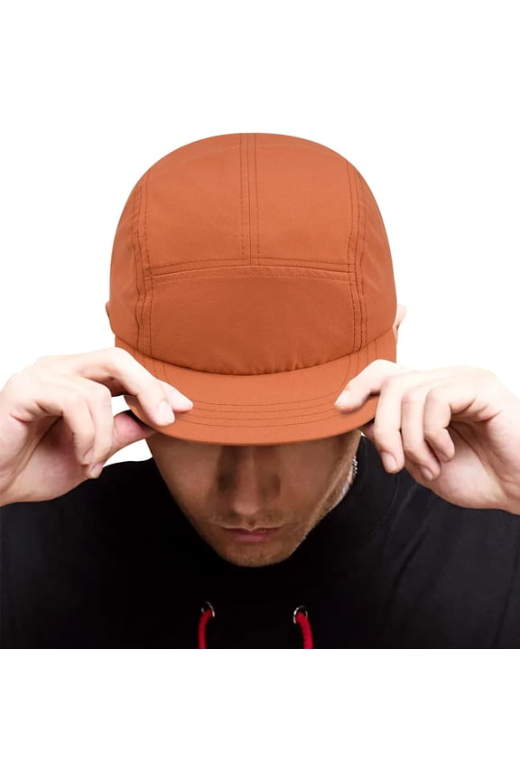 5 Panel Hat for Men, Quick Drying Sun Hat Unique Design Short Brim Bump Cap
