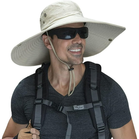 Zhengup 6" Super Wide Brim Sun Hats, Men and Women Bucket Hat for Fishing Hiking Garden Lawn Work Safari Camping Outdoor