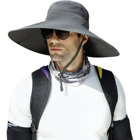 Zhengup 6" Super Wide Brim Sun Hats, Men and Women Bucket Hat for Fishing Hiking Garden Lawn Work Safari Camping Outdoor