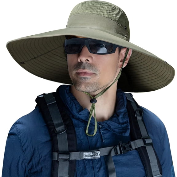 Zhengup 6" Wide Brim Sun Protection Hat Outdoor Unisex Bucket Hats for Hiking Beach Fishing Safari Garden Lawn Yard Work Kayaking