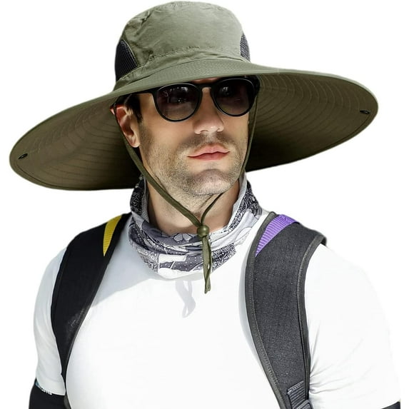 Zhengup 6" Wide Brim Sun Protection Hat Outdoor Unisex Bucket Hats for Hiking Beach Fishing Safari Garden Lawn Yard Work Kayaking