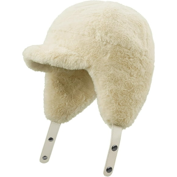 Zhengup Aviator Trapper Hat Russian Eskimo Trooper Hats with Visor Ear Flaps Ushanka Hat Winter Skiing Cap Hunting Fur Hats