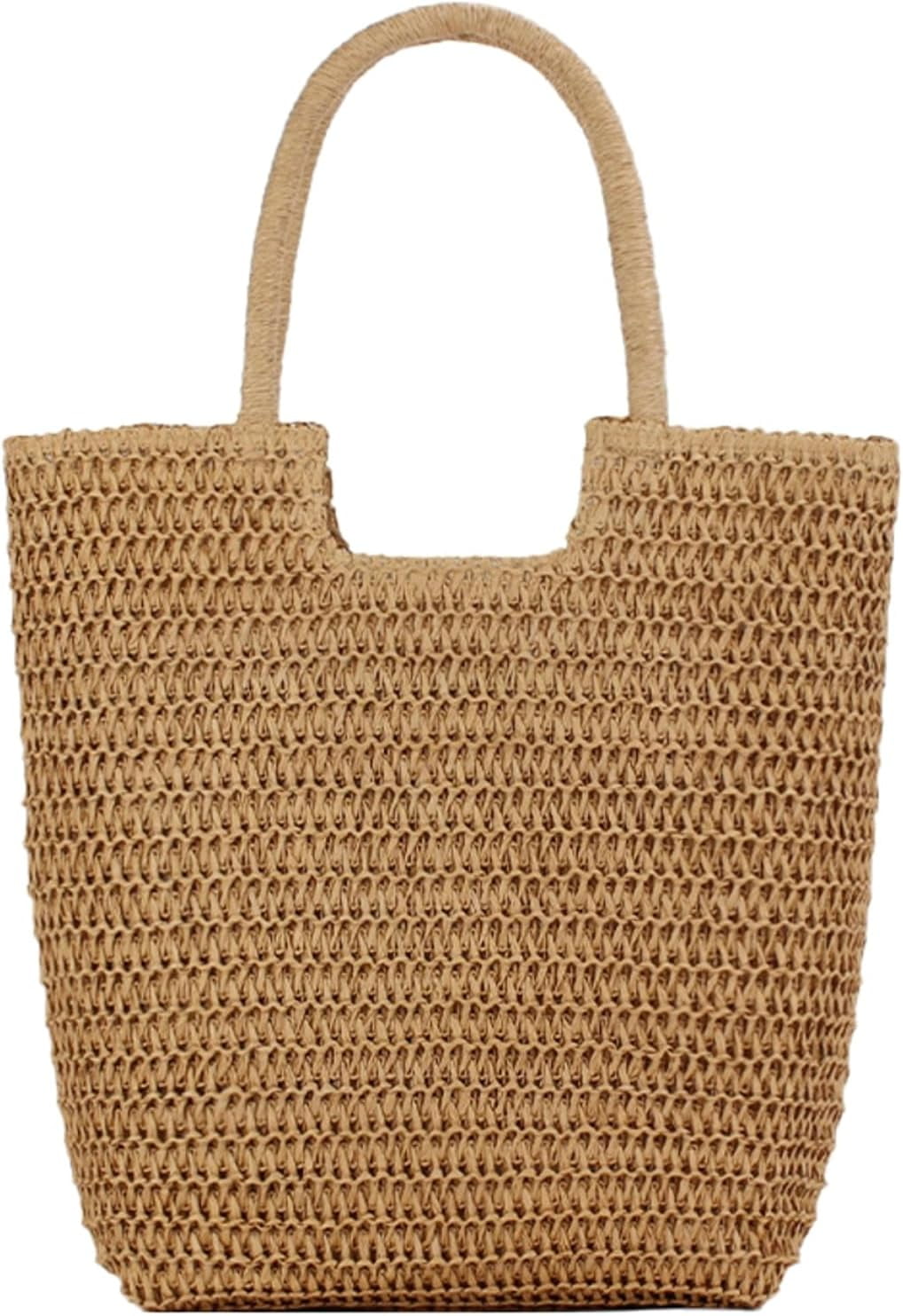Zhengup Beach Bag Women Straw Tote Raffia Purse Woven Summer Shoulder Handbag Boho Crochet Travel Vacation