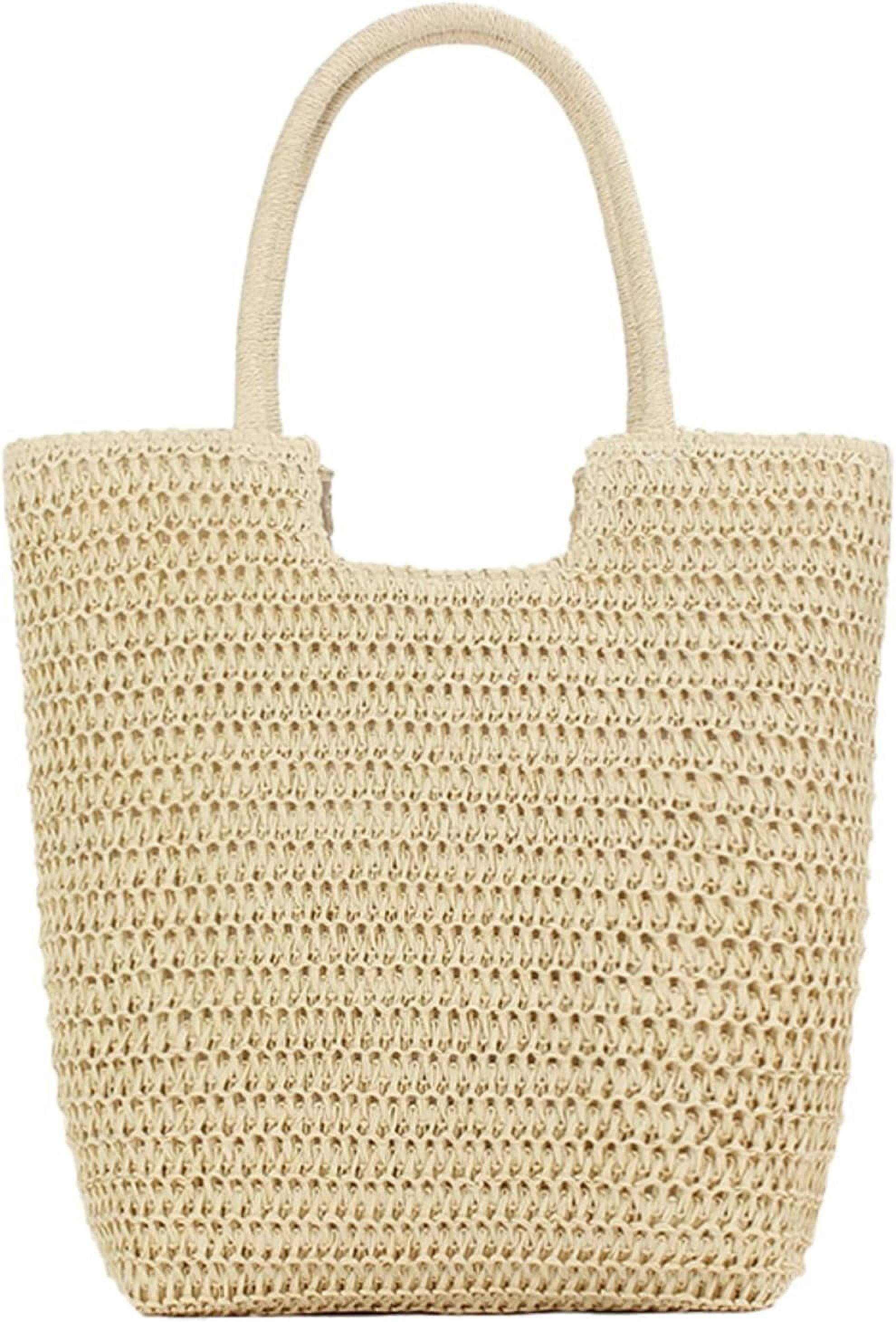 Zhengup Beach Bag Women Straw Tote Raffia Purse Woven Summer Shoulder Handbag Boho Crochet Travel Vacation