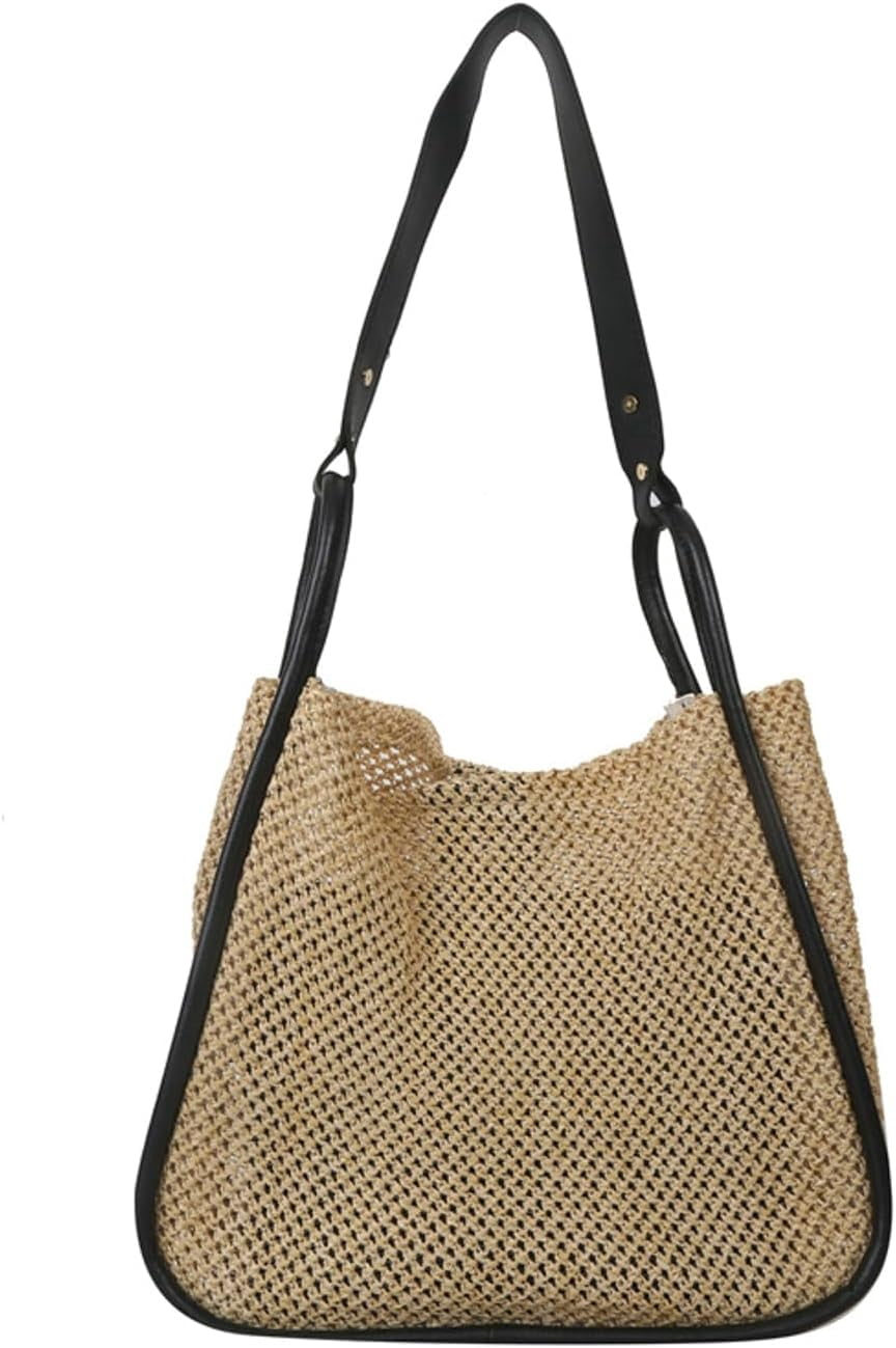 Zhengup Beach Bags for Women Crochet Woven Tote Bag Large Travel Shoulder Handbag Bag Beach Purse Mesh Hollow