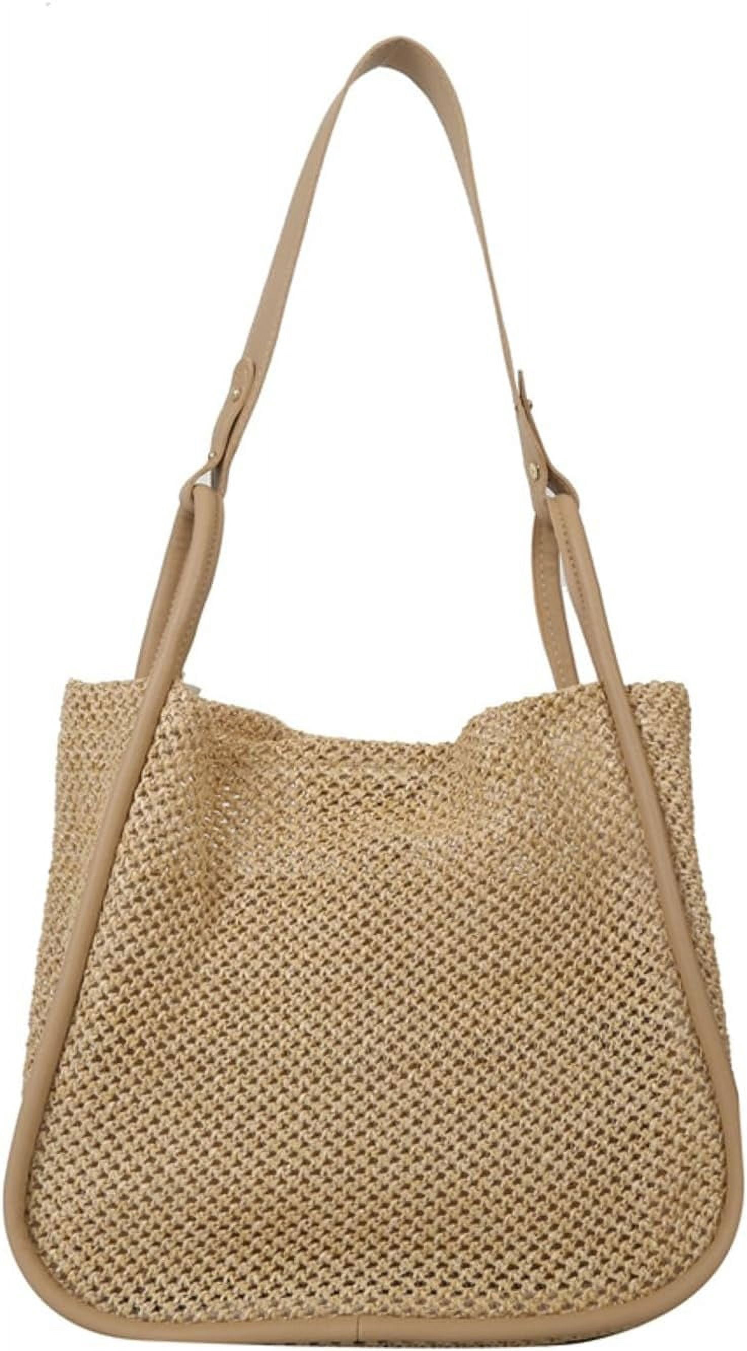 Zhengup Beach Bags for Women Crochet Woven Tote Bag Large Travel Shoulder Handbag Bag Beach Purse Mesh Hollow
