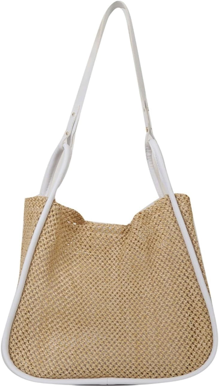 Zhengup Beach Bags for Women Crochet Woven Tote Bag Large Travel Shoulder Handbag Bag Beach Purse Mesh Hollow