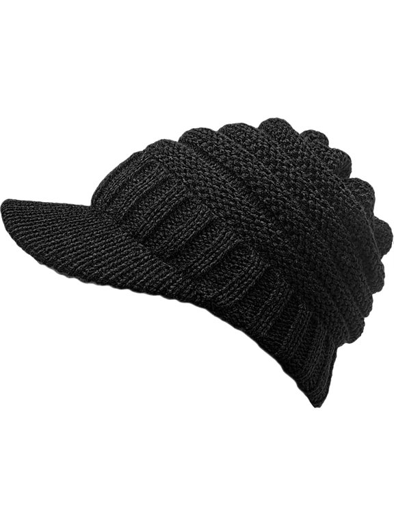 Beanie Tail Winter Warm Knit Messy High Bun Ponytail Hats Visor Beanie Cap