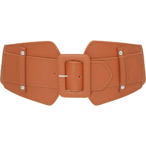 Zhengup Belt Buckle Elastic Corset Belt Stretchy Wide Waistband for Women