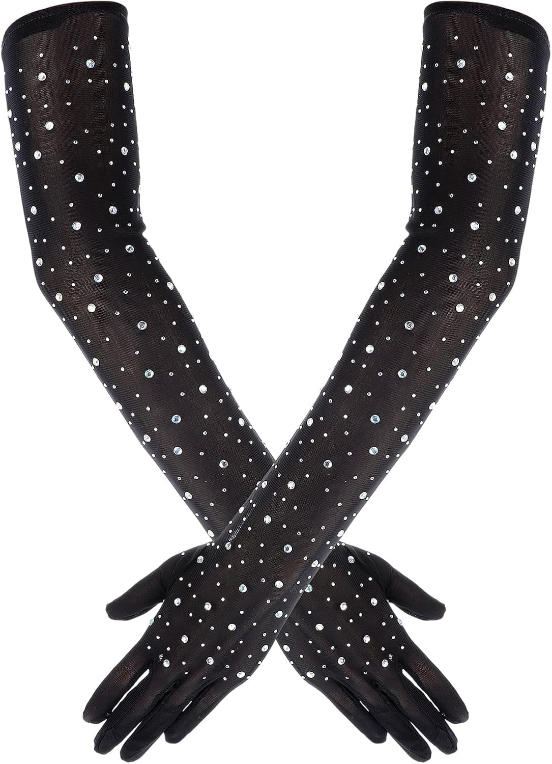 Fancy Luster Smocked Gloves (TS) - BLACK (Pack of 6) main image 1