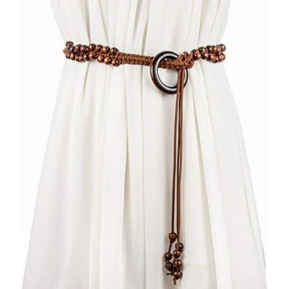 Zhengup Bohemia Womens' Woven Belt Wax Rope Skirt Dress Decorative Tassel Belts