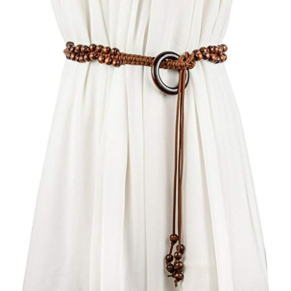 Zhengup Bohemia Womens' Woven Belt Wax Rope Skirt Dress Decorative Tassel Belts
