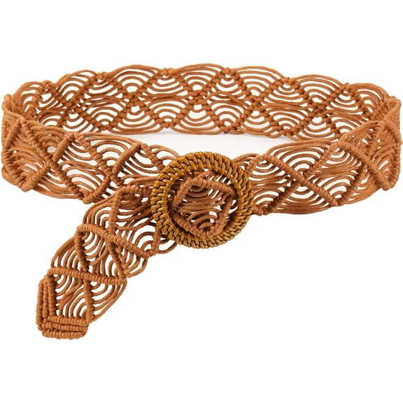 Zhengup Boho Belt for Women Braided Woven Belts Bohemian Waist Belts for Dress