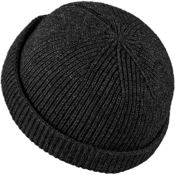 Zhengup Brimless Docker Hat Winter Knitted Beanie Watch Cap Rolled Cuff Harbour Hats Sailor Fisherman Leon Hat Landlord Hat